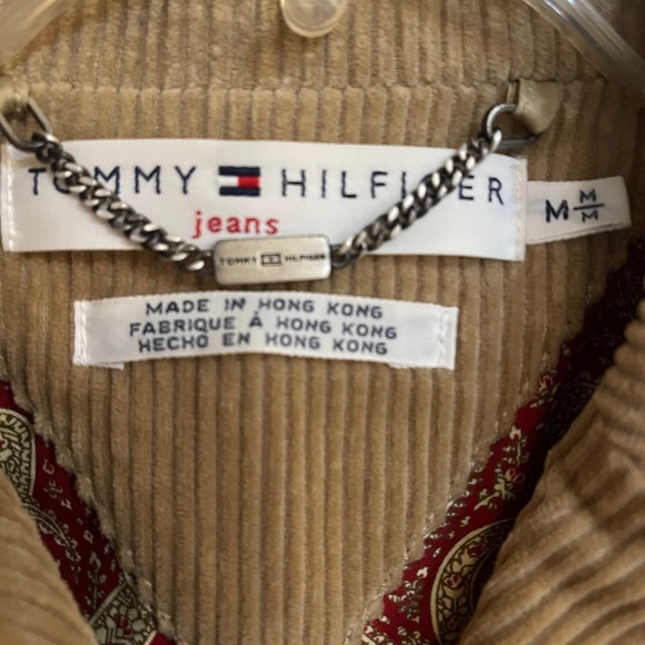 Vintage Tommy Hilfiger Corduroy Double Breasted Jacket Tan Paisley Lined Medium - Picture 4 of 9
